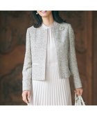 【23区/NIJYUSANKU】の【セットアップ対応】シャインツイードストレッチ ノーカラー ジャケット モノトーン|ID: prp329100004471891 ipo3291000000031983958