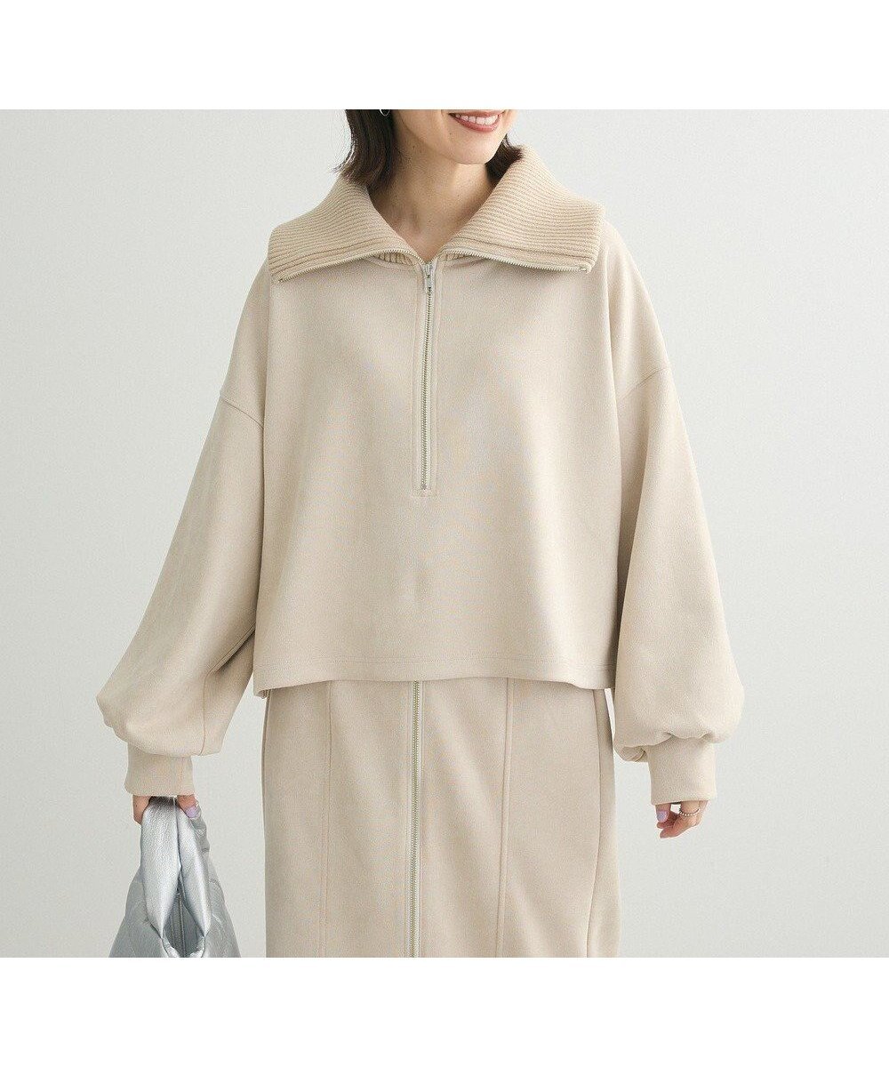 【グリーンパークス/Green Parks】の・ELENCARE DUE スエードポンチハーフZIP 人気、トレンドファッション・服の通販 founy(ファニー) 　ファッション　Fashion　レディースファッション　Fashion for Women　トップス・カットソー　Cut & Sew Tops　シャツ・ブラウス・オフィスカジュアル　Elegant Blouses & Button-Ups　ロングTシャツ・Tシャツ　Longline T-Shirts & Tees　カットソー・ベーシックTシャツ　Cut-and-Sewn Tops / Stretch Tees & Basics　おすすめ　Recommended / Our Picks　カットソー　Cut and Sewn Top　スリーブ　Sleeve, Long Sleeve / Short Sleeve　バランス　Balance, Style Balance　ボックス　Boxy, Box Shape　ポケット　Pocket, Pocket Detail　リブニット　Rib Knit, Ribbed Knit　A/W・秋冬　Autumn/Winter　 other-1|ID: prp329100004472029 ipo3291000000032734293