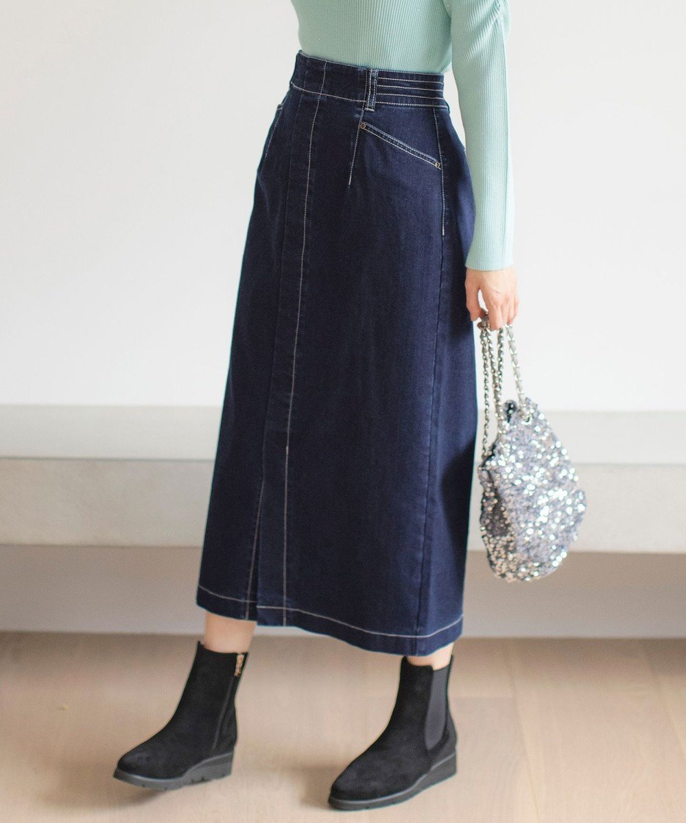【エニィ スィス/any SiS】の【洗える】ストレッチライトデニム スカート 人気、トレンドファッション・服の通販 founy(ファニー) 　ファッション　Fashion　レディースファッション　Fashion for Women　スカート　Skirts　デニムスカート・カジュアルスカート　Denim Skirts　インディゴ　Indigo Denim　春　Spring　洗える　Machine Washable　ジャケット　Jacket, Outerwear　ストレッチ　Stretch, Stretchy Fabric　スリット　Slit, Slit Detail　デニム　Denim, Jeans Material　バランス　Balance, Style Balance　ブリーチ　Bleach, Washed Finish　ワーク　Workwear, Utility Style　S/S・春夏　SS, Spring/Summer, Warm Season　夏　Summer　新作・新入荷　New Arrivals / New In　 other-1|ID: prp329100004472350 ipo3291000000033408501