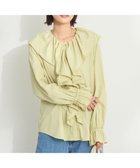 【クラフトスタンダードブティック/CRAFT STANDARD BOUTIQUE】のビッグ襟フリルブラウス Green|ID: prp329100004472549 ipo3291000000031969643