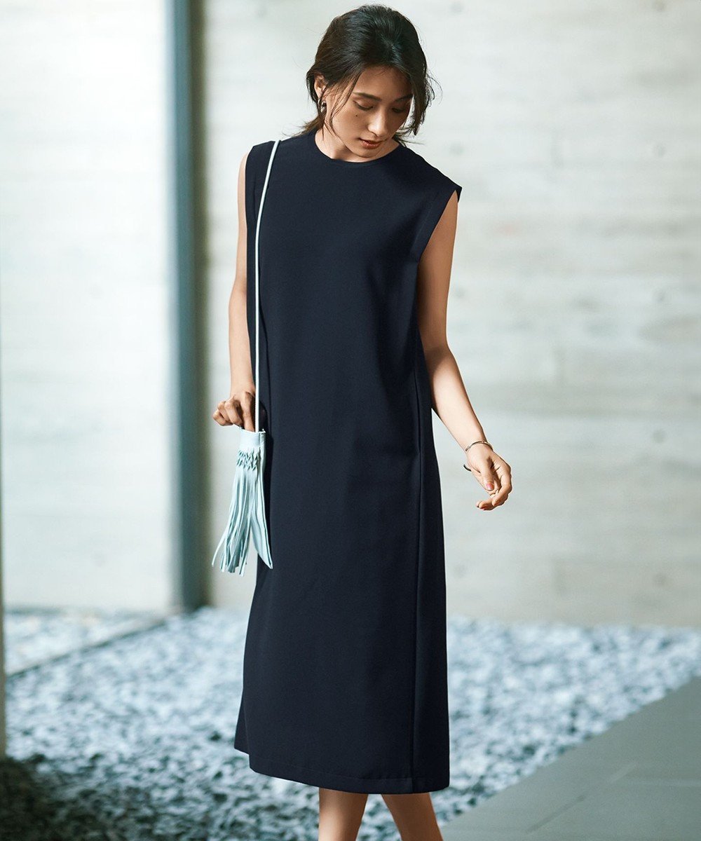 【23区/NIJYUSANKU】の【洗える】ストレッチジョーゼット ワンピース インテリア・キッズ・メンズ・レディースファッション・服の通販 founy(ファニー) 　ファッション　Fashion　レディースファッション　WOMEN　ワンピース　Dress　2024年　2024　2024春夏・S/S　Ss,Spring/Summer,2024　サテン　Satin　ジョーゼット　Georgette　ストレッチ　Stretch　人気　Popularity　夏　Summer　春　Spring　S/S・春夏　Ss・Spring/Summer　洗える　Washable　ネイビー系|ID: prp329100004472554 ipo3291000000031704240