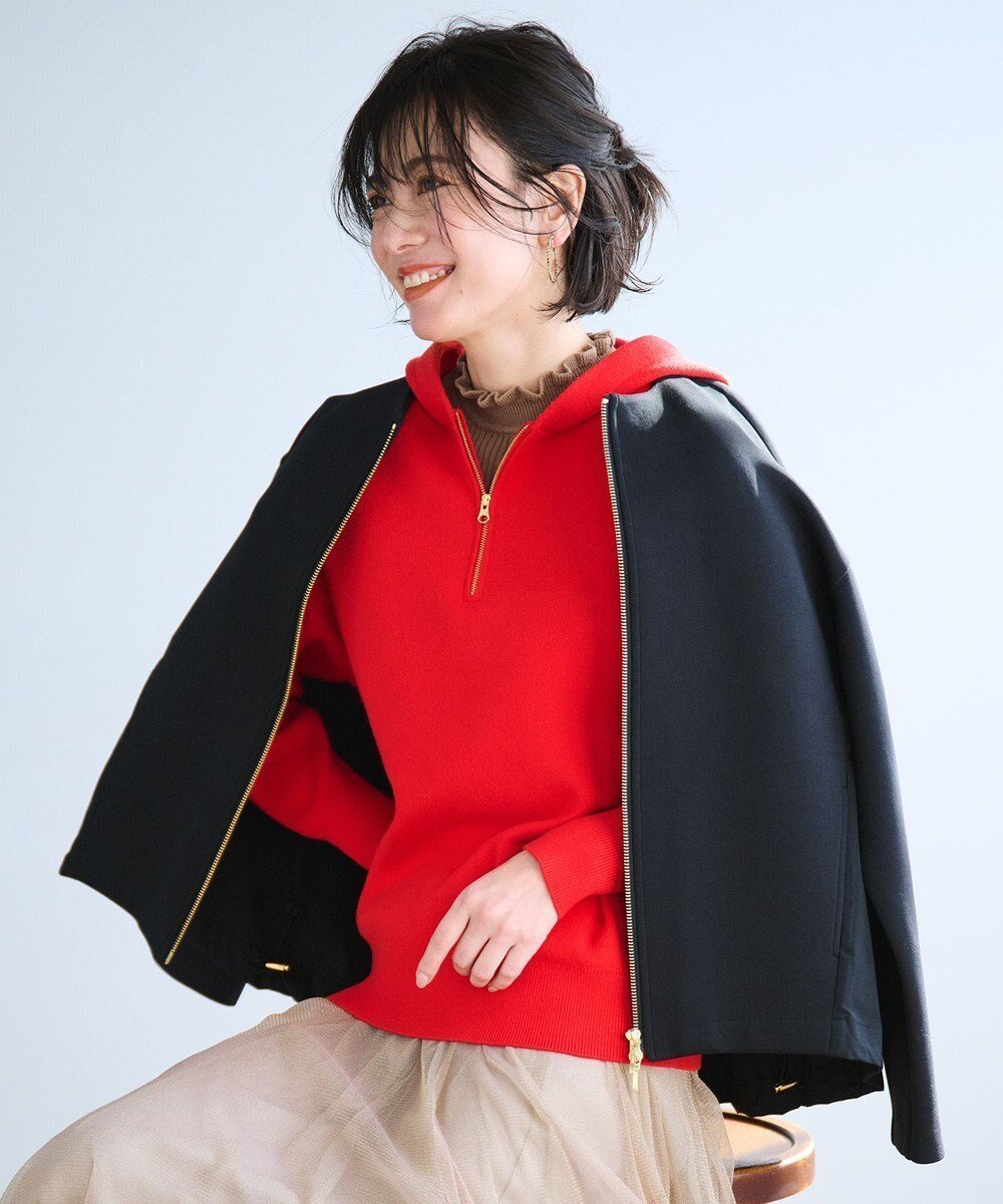 【エニー/ANY】の【洗濯機可】ハーフジップニットフーディー 人気、トレンドファッション・服の通販 founy(ファニー) ファッション Fashion レディースファッション Fashion for Women トップス・カットソー Cut & Sew Tops ニット Knit Tops & Sweaters おすすめ Recommended / Our Picks インナー Innerwear スウェット / スエット Sweatshirt, Sweatwear セーター Sweater, Knitwear デニム Denim, Jeans Material ハイネック High Neck, Mock Neck エレガント 上品 Elegant A/W・秋冬 Autumn/Winter other-1|ID: prp329100004472559 ipo3291000000034296278
