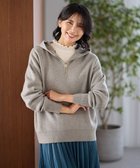 【エニー/ANY】の【洗濯機可】ハーフジップニットフーディー ライトグレー|ID: prp329100004472559 ipo3291000000034296280