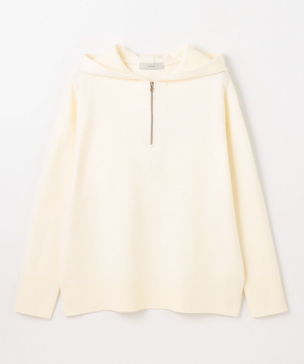 【エニー/ANY】の【洗濯機可】ハーフジップニットフーディー インテリア・キッズ・メンズ・レディースファッション・服の通販 founy(ファニー) ファッション Fashion レディースファッション Fashion for Women トップス・カットソー Cut & Sew Tops ニット Knit Tops & Sweaters おすすめ Recommended / Our Picks インナー Innerwear スウェット / スエット Sweatshirt, Sweatwear セーター Sweater, Knitwear デニム Denim, Jeans Material ハイネック High Neck, Mock Neck エレガント 上品 Elegant A/W・秋冬 Autumn/Winter エクリュ|ID: prp329100004472559 ipo3291000000034296281