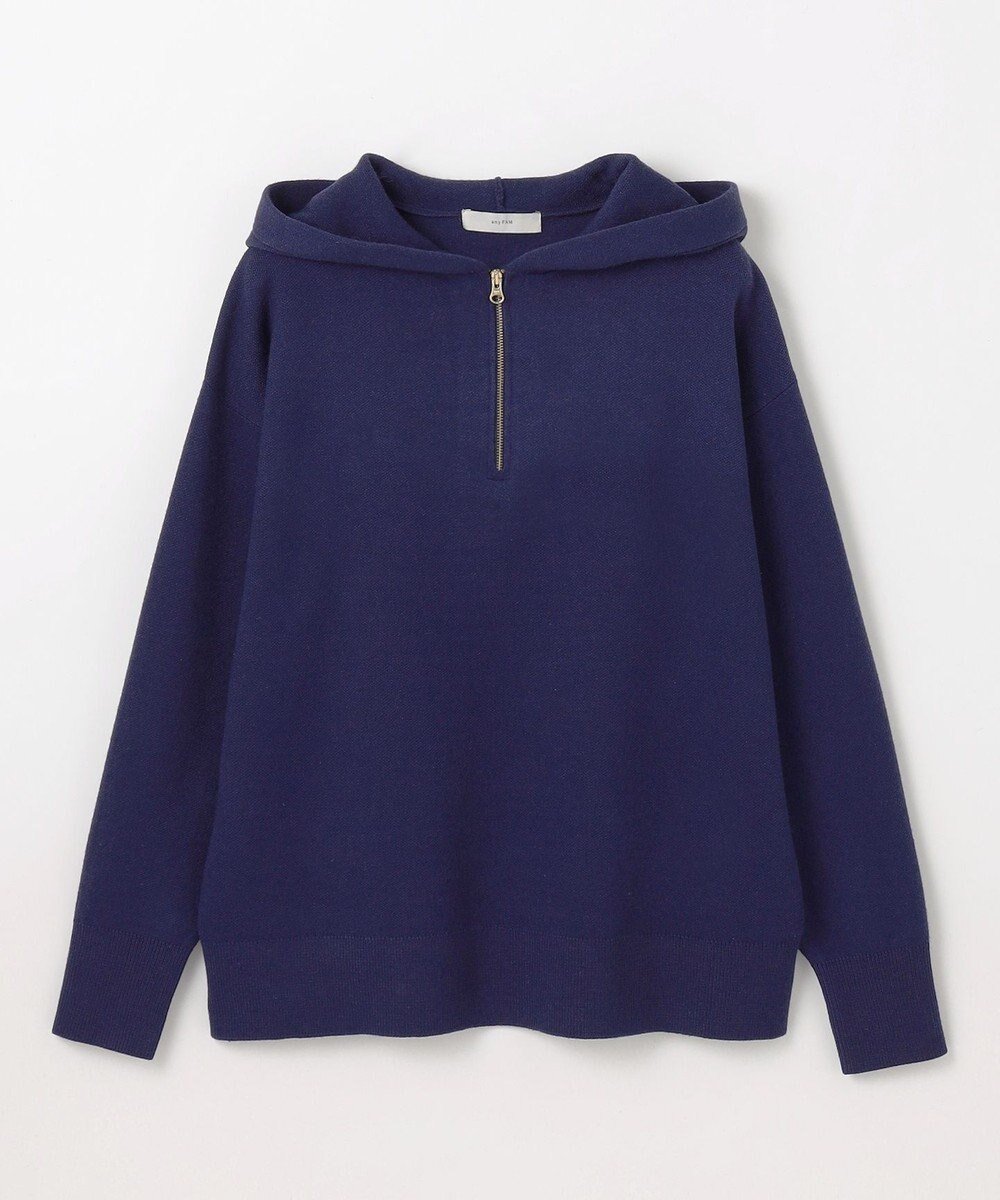 【エニー/ANY】の【洗濯機可】ハーフジップニットフーディー インテリア・キッズ・メンズ・レディースファッション・服の通販 founy(ファニー) ファッション Fashion レディースファッション Fashion for Women トップス・カットソー Cut & Sew Tops ニット Knit Tops & Sweaters おすすめ Recommended / Our Picks インナー Innerwear スウェット / スエット Sweatshirt, Sweatwear セーター Sweater, Knitwear デニム Denim, Jeans Material ハイネック High Neck, Mock Neck エレガント 上品 Elegant A/W・秋冬 Autumn/Winter ネイビー|ID: prp329100004472559 ipo3291000000034296282