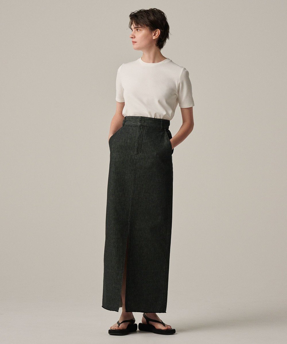 【アンクレイヴ/uncrave】のデニム スカート(uncrave WHITE) インテリア・キッズ・メンズ・レディースファッション・服の通販 founy(ファニー) 　ファッション　Fashion　レディースファッション　WOMEN　スカート　Skirt　デニムスカート　Denim Skirts　インディゴ　Indigo　カットオフ　Cut Off　ストーン　Stone　スリット　Slit　雑誌　Magazine　デニム　Denim　フロント　Front　ブリーチ　Bleach　A/W・秋冬　Aw・Autumn/Winter・Fw・Fall-Winter　S/S・春夏　Ss・Spring/Summer　夏　Summer　エレガント 上品　Elegant　ブラック|ID: prp329100004472876 ipo3291000000031988479