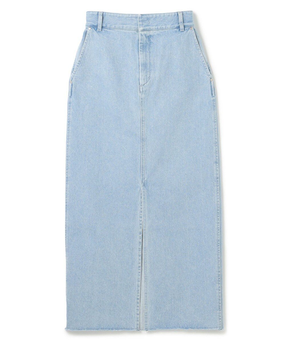 【アンクレイヴ/uncrave】のデニム スカート(uncrave WHITE) インテリア・キッズ・メンズ・レディースファッション・服の通販 founy(ファニー) 　ファッション　Fashion　レディースファッション　Fashion for Women　スカート　Skirts　デニムスカート・カジュアルスカート　Denim Skirts　インディゴ　Indigo Denim　カットオフ　Cut-Off Design　ストーン　Stone, Gem-Like　スリット　Slit, Slit Detail　雑誌　Magazine, Fashion Magazine　デニム　Denim, Jeans Material　フロント　Front, Front Design　ブリーチ　Bleach, Washed Finish　A/W・秋冬　Autumn/Winter　S/S・春夏　SS, Spring/Summer, Warm Season　夏　Summer　エレガント 上品　Elegant　サックス|ID: prp329100004472876 ipo3291000000033215565