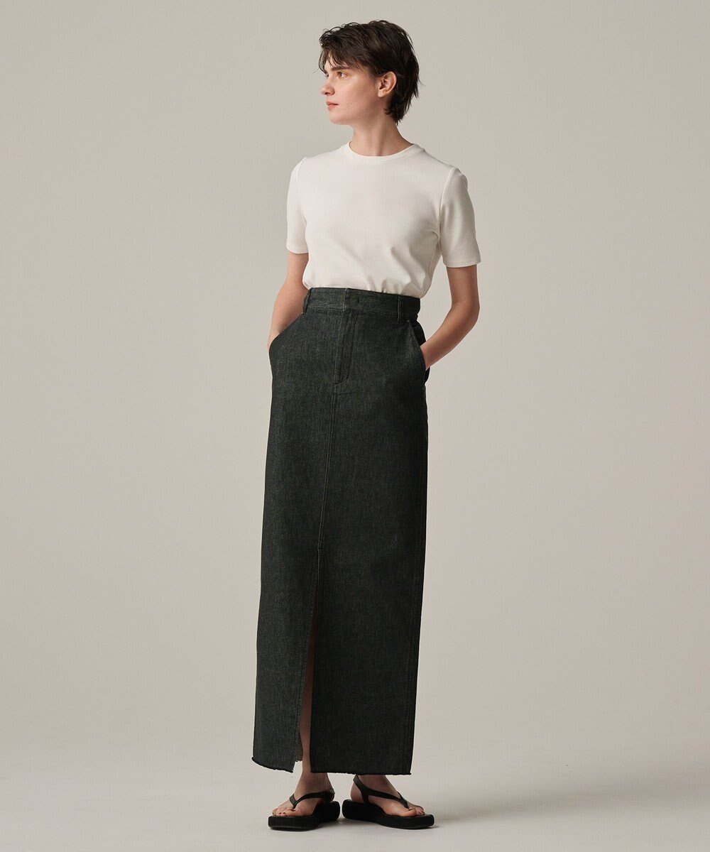 【アンクレイヴ/uncrave】のデニム スカート(uncrave WHITE) インテリア・キッズ・メンズ・レディースファッション・服の通販 founy(ファニー) 　ファッション　Fashion　レディースファッション　Fashion for Women　スカート　Skirts　デニムスカート・カジュアルスカート　Denim Skirts　インディゴ　Indigo Denim　カットオフ　Cut-Off Design　ストーン　Stone, Gem-Like　スリット　Slit, Slit Detail　雑誌　Magazine, Fashion Magazine　デニム　Denim, Jeans Material　フロント　Front, Front Design　ブリーチ　Bleach, Washed Finish　A/W・秋冬　Autumn/Winter　S/S・春夏　SS, Spring/Summer, Warm Season　夏　Summer　エレガント 上品　Elegant　ブラック|ID: prp329100004472876 ipo3291000000033215569