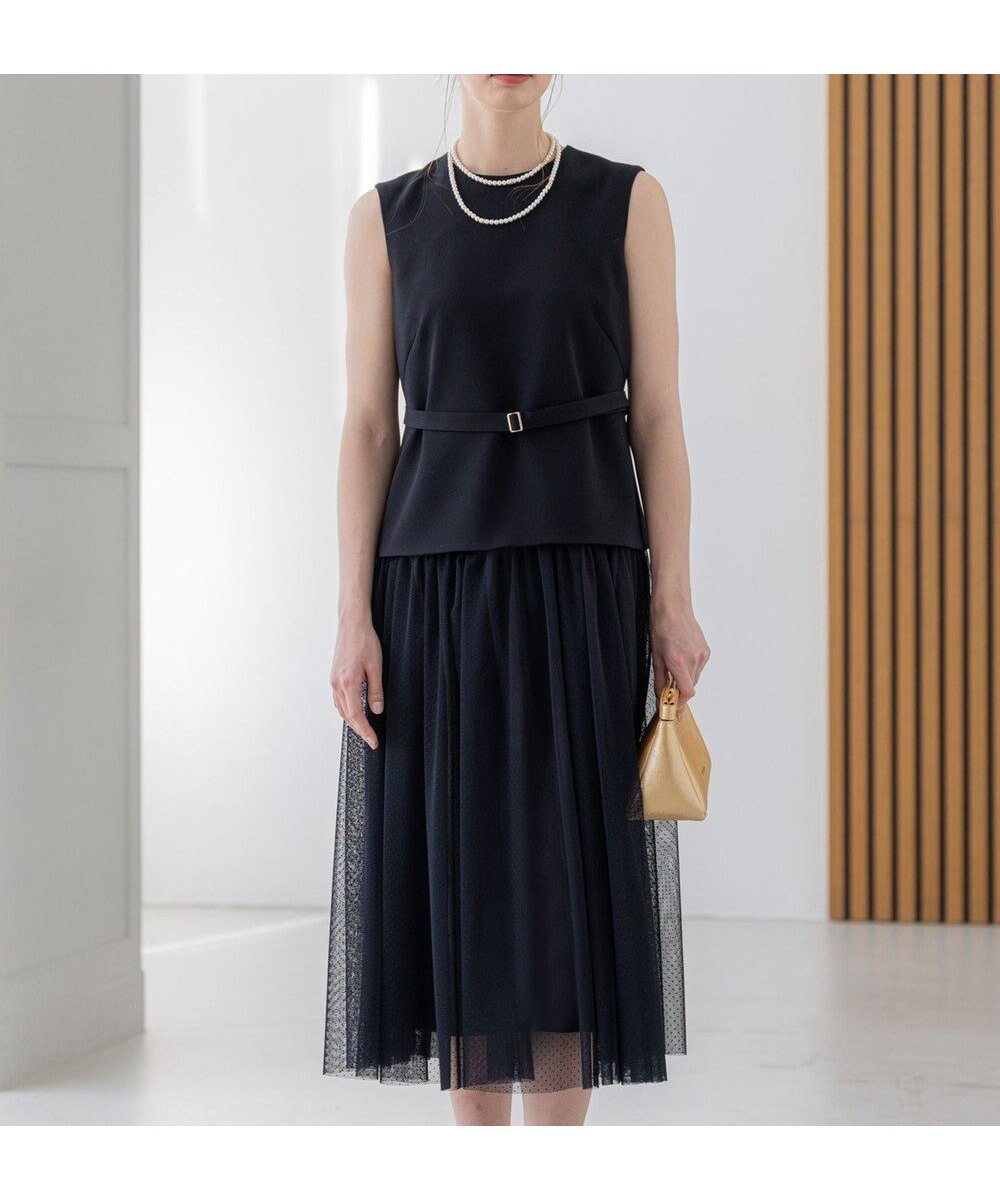 【23区/NIJYUSANKU】の【APPLAUDIR】クリアジョーゼット ドットチュールコンビ ドレス 人気、トレンドファッション・服の通販 founy(ファニー) 　ファッション　Fashion　レディースファッション　WOMEN　ワンピース　Dress　ドレス　Party Dresses　春　Spring　ジャケット　Jacket　ジョーゼット　Georgette　ストレッチ　Stretch　チュール　Tulle　ドット　Dot　ドレス　Dress　ドレープ　Drape　ノースリーブ　No Sleeve　人気　Popularity　パーティ　Party　S/S・春夏　Ss・Spring/Summer　おすすめ　Recommend　夏　Summer　セレモニー　Ceremony　結婚式　Wedding Ceremony　 other-1|ID: prp329100004472886 ipo3291000000031950829