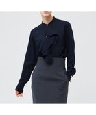 【ベイジ,/BEIGE,】の【洗える】STOW / バンドカラーフリルブラウス Navy|ID: prp329100004472898 ipo3291000000031975377