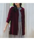 【ティアクラッセ/Tiaclasse】の【洗える】ラウンドネックミドル丈ニットカーディガン ボルドー|ID: prp329100004472934 ipo3291000000035570722