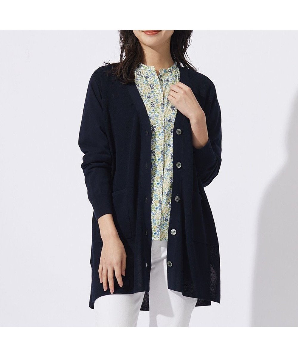 【ジェイ プレス/J.PRESS】の【洗える】COTTON MODAL Vネック カーディガン インテリア・キッズ・メンズ・レディースファッション・服の通販 founy(ファニー) 　ファッション　Fashion　レディースファッション　WOMEN　トップス・カットソー　Tops/Tshirt　カーディガン　Cardigans　Vネック　V-Neck　春　Spring　洗える　Washable　畦　Ridge　カーディガン　Cardigan　シンプル　Simple　スリット　Slit　定番　Standard　バランス　Balance　ポケット　Pocket　S/S・春夏　Ss・Spring/Summer　夏　Summer　ネイビー系|ID: prp329100004472954 ipo3291000000031903412