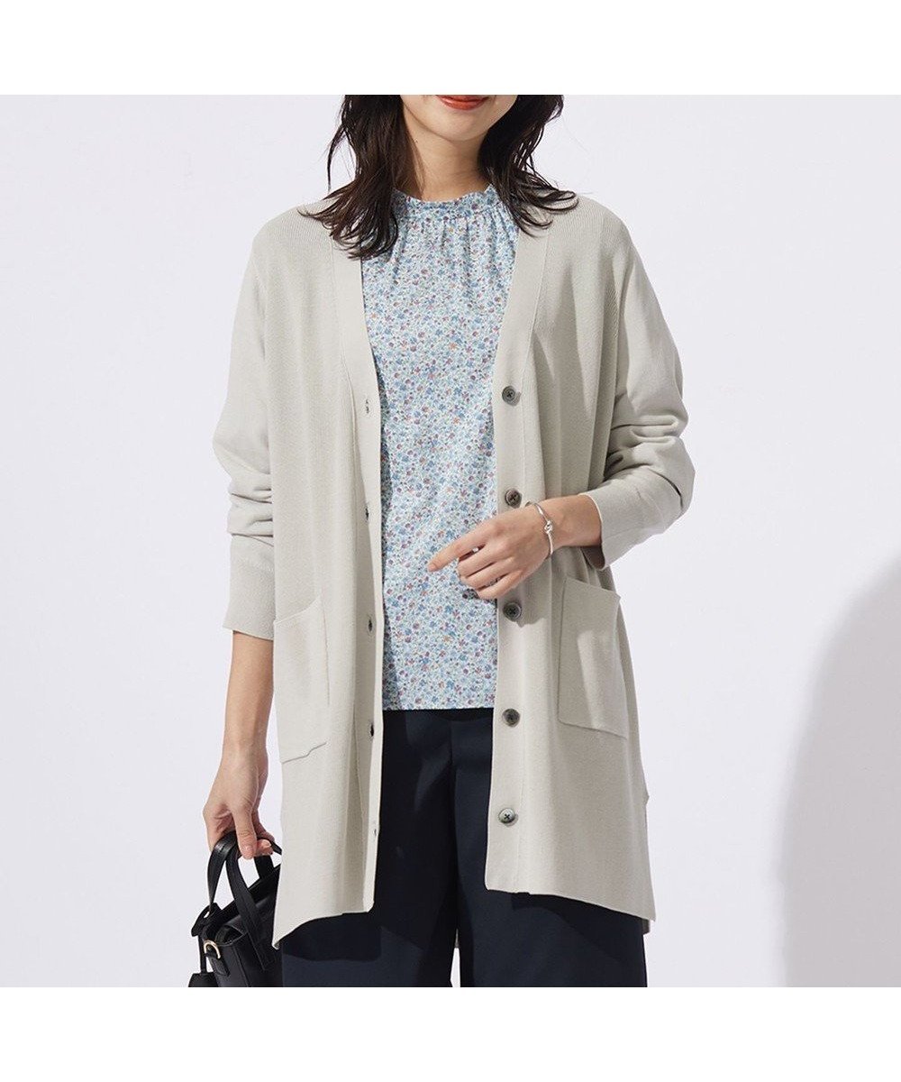 【ジェイ プレス/J.PRESS】の【洗える】COTTON MODAL Vネック カーディガン インテリア・キッズ・メンズ・レディースファッション・服の通販 founy(ファニー) 　ファッション　Fashion　レディースファッション　WOMEN　トップス・カットソー　Tops/Tshirt　カーディガン　Cardigans　Vネック　V-Neck　春　Spring　洗える　Washable　畦　Ridge　カーディガン　Cardigan　シンプル　Simple　スリット　Slit　定番　Standard　バランス　Balance　ポケット　Pocket　S/S・春夏　Ss・Spring/Summer　夏　Summer　グレージュ系|ID: prp329100004472954 ipo3291000000031903413