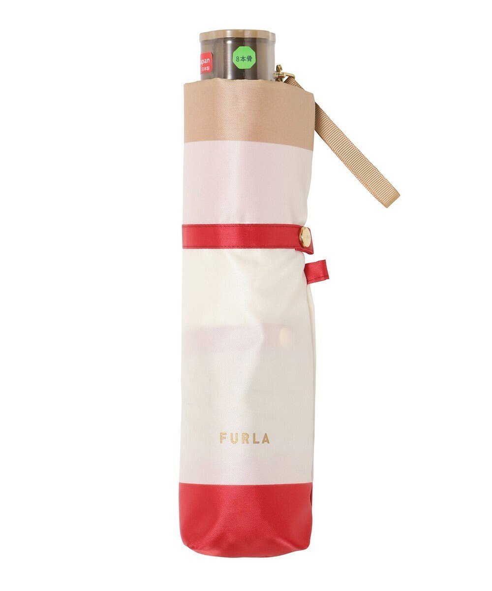 【ムーンバット/MOONBAT】のFURLA 【日本製】折りたたみ傘 カラーボーダー インテリア・キッズ・メンズ・レディースファッション・服の通販 founy(ファニー) 　ファッション　Fashion　レディースファッション　WOMEN　傘 / レイングッズ　Umbrellas/Rainwear　アクセサリー　Accessories　イタリア　Italy　カラフル　Colorful　グラス　Glass　傘　Umbrella　軽量　Lightweight　シューズ　Shoes　シンプル　Simple　プリント　Print　ボーダー　Border　おすすめ　Recommend　日本製　Made In Japan　エレガント 上品　Elegant　レッド|ID: prp329100004472956 ipo3291000000031971468