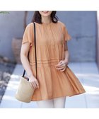 【ティアクラッセ/Tiaclasse】の【洗える】バンドカラーティアードシャツチュニックブラウス オレンジ|ID: prp329100004473196 ipo3291000000034629222