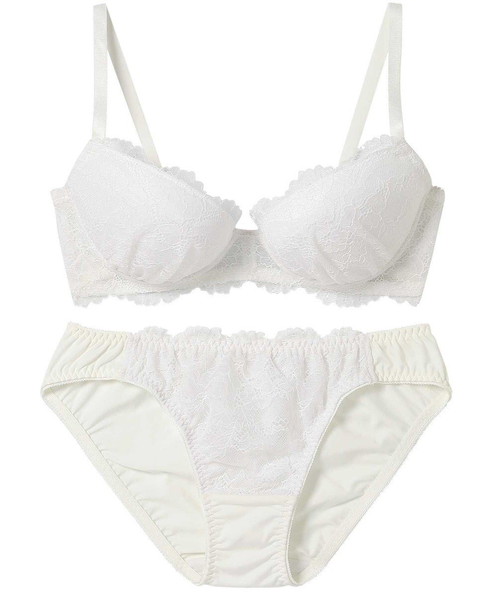 【アンフィ/AMPHI】のブラジャー ショーツセット まる胸メイク 推し活・推し事応援 Aカップあり 【ブラショーツセット】 上下セット ブラ BBJ201 アンフィ/ワコール インテリア・キッズ・メンズ・レディースファッション・服の通販 founy(ファニー) 　ファッション　Fashion　レディースファッション　Fashion for Women　アンダー　Underwear Essentials　ショーツ　Shorts, Short Pants　シンプル　Simple, Minimal　トレンド　Trend, Trending Now　フロント　Front, Front Design　ブラジャー　Bra, Lingerie　ベーシック　Basic, Essential　ラッセル　Raschel, Raschel Lace　ラップ　Wrap, Wrap Design　レース　Lace, Lace Fabric　ワイヤー　Wire, Wired Bra　おすすめ　Recommended / Our Picks　ホワイト|ID: prp329100004473548 ipo3291000000036311845