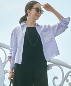 【23区/NIJYUSANKU】の【洗える】LIBECO クロップド シャツ ラベンダーストライプ|ID:prp329100004473698
