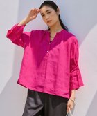 【23区/NIJYUSANKU】の【洗える】LIBECO タックスリーブ シャツ マゼンタ|ID:prp329100004473705
