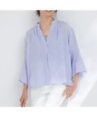 【23区/NIJYUSANKU】の【洗える】LIBECO タックスリーブ シャツ ラベンダーストライプ|ID:prp329100004473705