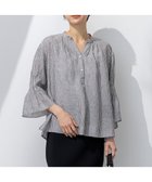 【23区/NIJYUSANKU】の【洗える】LIBECO タックスリーブ シャツ ダークブラウンストライプ|ID:prp329100004473705