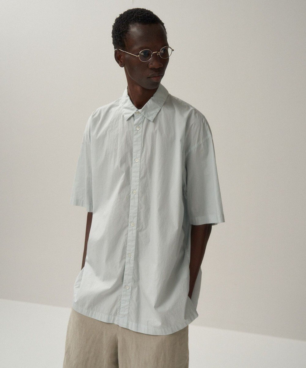 【エイトン/ATON】のCOTTON LAWN オーバーサイズショートスリーブシャツ - UNISEX インテリア・キッズ・メンズ・レディースファッション・服の通販 founy(ファニー) 　ファッション　Fashion　レディースファッション　WOMEN　トップス・カットソー　Tops/Tshirt　シャツ/ブラウス　Shirts/Blouses　春　Spring　カリフォルニア　California　スーピマ　Supima　ドレス　Dress　半袖　Short Sleeve　ユニセックス　Unisex　S/S・春夏　Ss・Spring/Summer　夏　Summer　ICE BLUE|ID: prp329100004473772 ipo3291000000032177469
