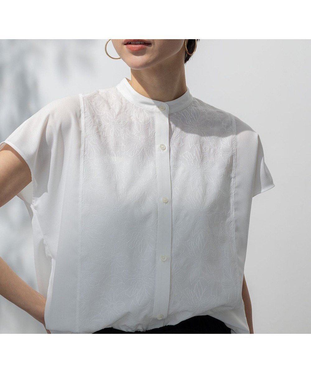【23区/NIJYUSANKU】の【洗える】エンブロイダリー コンビ ブラウス 人気、トレンドファッション・服の通販 founy(ファニー) 　ファッション　Fashion　レディースファッション　WOMEN　トップス・カットソー　Tops/Tshirt　シャツ/ブラウス　Shirts/Blouses　インナー　Inner　ウォッシャブル　Washable　エンブロイダリー　Embroidery　春　Spring　洗える　Washable　秋　Autumn/Fall　コンビ　Combination　ジャケット　Jacket　ロング　Long　S/S・春夏　Ss・Spring/Summer　夏　Summer　エレガント 上品　Elegant　2025年　2025　2025春夏・S/S　Ss,Spring/Summer,2025　 other-1|ID: prp329100004473837 ipo3291000000031723711