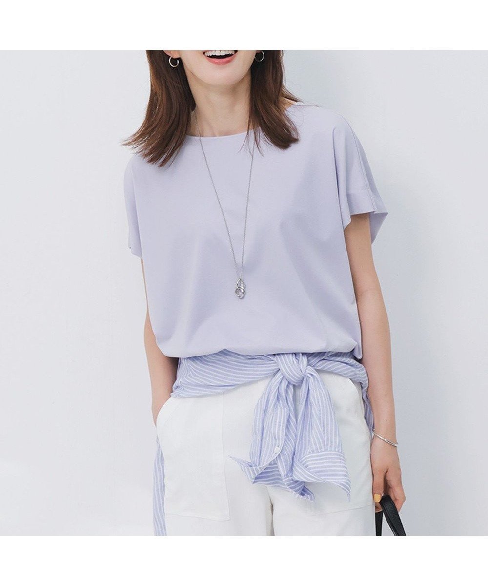 【23区/NIJYUSANKU】の【汗じみ防止/洗える】スムースデザイン フレンチスリーブ Tシャツ 人気、トレンドファッション・服の通販 founy(ファニー) 　ファッション　Fashion　レディースファッション　Fashion for Women　トップス・カットソー　Cut & Sew Tops　シャツ・ブラウス・オフィスカジュアル　Elegant Blouses & Button-Ups　ロングTシャツ・Tシャツ　Longline T-Shirts & Tees　カットソー・ベーシックTシャツ　Cut-and-Sewn Tops / Stretch Tees & Basics　オレンジ　Orange　春　Spring　洗える　Machine Washable　カットソー　Cut and Sewn Top　吸水　Absorbent, Quick-Dry　シンプル　Simple, Minimal　スリット　Slit, Slit Detail　スリーブ　Sleeve, Long Sleeve / Short Sleeve　トリミング　Trimming, Decorative Edge　バランス　Balance, Style Balance　フォルム　Silhouette, Form　フレア　Flare, Flared　フレンチ　French, French Style　S/S・春夏　SS, Spring/Summer, Warm Season　夏　Summer　2025年　2025　2025春夏・S/S　Spring/Summer 2025 SS25　 other-1|ID: prp329100004473846 ipo3291000000036117356