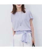 【23区/NIJYUSANKU】の【汗じみ防止/洗える】スムースデザイン フレンチスリーブ Tシャツ ライラック系|ID:prp329100004473846