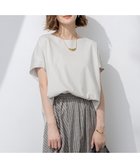 【23区/NIJYUSANKU】の【汗じみ防止/洗える】スムースデザイン フレンチスリーブ Tシャツ ベージュ系|ID:prp329100004473846