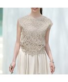 【23区/NIJYUSANKU】の【洗える/汗じみ防止加工】エンブロイダリージャージー フレンチスリーブ カットソー ベージュ系|ID:prp329100004473852
