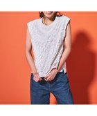 【23区/NIJYUSANKU】の【洗える/汗じみ防止加工】エンブロイダリージャージー フレンチスリーブ カットソー ホワイト系|ID:prp329100004473852