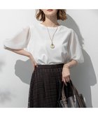 【23区/NIJYUSANKU】の【洗える】シアーチェッククロスコンビ ニット ホワイト系|ID:prp329100004473860