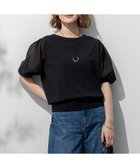 【23区/NIJYUSANKU】の【洗える】シアーチェッククロスコンビ ニット ブラック系|ID: prp329100004473860 ipo3291000000032758044