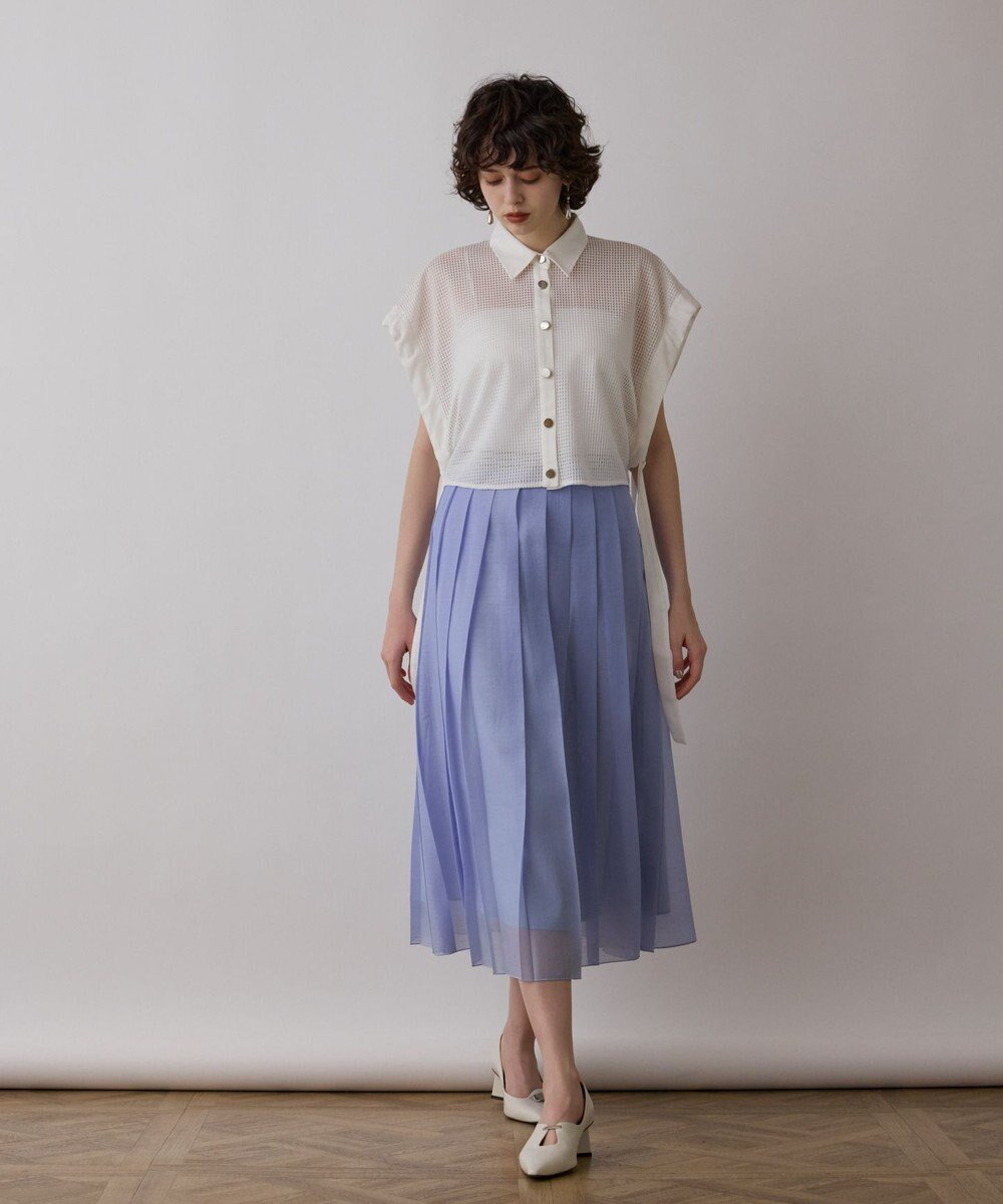 【グレース コンチネンタル/GRACE CONTINENTAL】のメッシュポンチョシャツ 人気、トレンドファッション・服の通販 founy(ファニー) 　ファッション　Fashion　レディースファッション　WOMEN　アウター　Coat Outerwear　ポンチョ　Ponchos　トップス・カットソー　Tops/Tshirt　シャツ/ブラウス　Shirts/Blouses　コンパクト　Compact　シアー　Sheer　ショート　Short　バランス　Balance　フロント　Front　ポンチョ　Poncho　メタル　Metal　メッシュ　Mesh　リボン　Ribbon　夏　Summer　春　Spring　S/S・春夏　Ss・Spring/Summer　 other-1|ID: prp329100004473894 ipo3291000000031834785