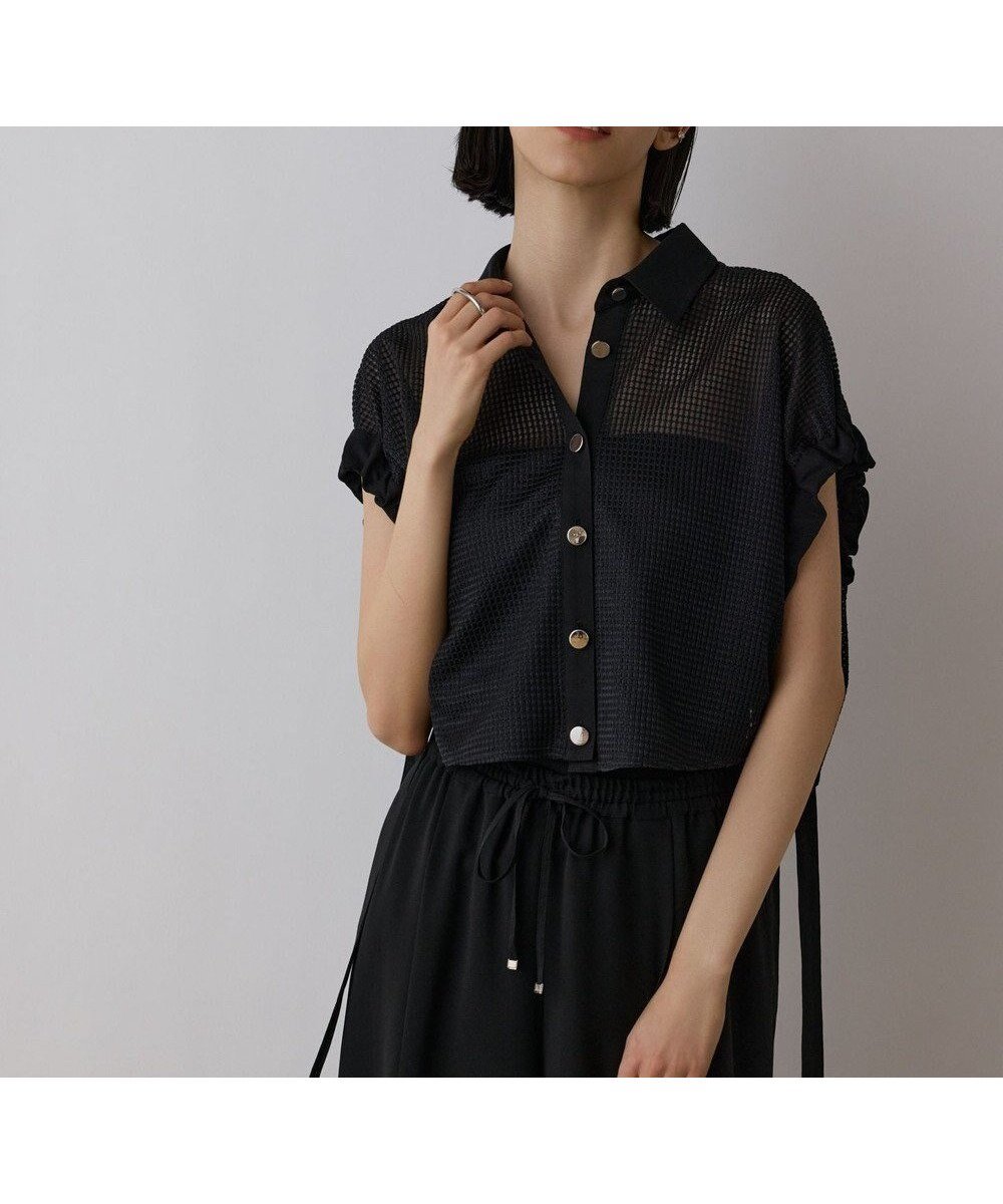 【グレース コンチネンタル/GRACE CONTINENTAL】のメッシュポンチョシャツ インテリア・キッズ・メンズ・レディースファッション・服の通販 founy(ファニー) 　ファッション　Fashion　レディースファッション　WOMEN　アウター　Coat Outerwear　ポンチョ　Ponchos　トップス・カットソー　Tops/Tshirt　シャツ/ブラウス　Shirts/Blouses　コンパクト　Compact　シアー　Sheer　ショート　Short　バランス　Balance　フロント　Front　ポンチョ　Poncho　メタル　Metal　メッシュ　Mesh　リボン　Ribbon　夏　Summer　春　Spring　S/S・春夏　Ss・Spring/Summer　ブラック|ID: prp329100004473894 ipo3291000000031834787