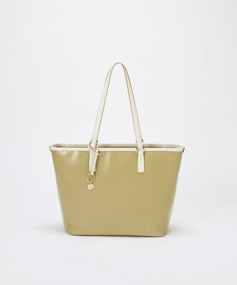 【トプカピ/TOPKAPI】の【TREASURE TOPKAPI】PVCコート キャンバス トートバッグ / A4対応 / 撥水 インテリア・キッズ・メンズ・レディースファッション・服の通販 founy(ファニー) 　ファッション　Fashion　レディースファッション　Ladies' Fashion Online　アウター　Coat Outerwear　コート　Coats　おすすめ　Recommend　キャンバス　Canvas　チャーム　Charm　パイピング　Piping　ビジネス 仕事 通勤　Business　モスグリーン|ID: prp329100004473958 ipo3291000000032589522