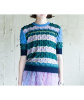 【コキュウ/COQ】のTWISTED BORDER ショートスリーブニット 人気、トレンドファッション・服の通販 founy(ファニー) ファッション Fashion レディースファッション WOMEN トップス・カットソー Tops/Tshirt ニット Knit Tops 春 Spring コレクション Collection セーター Sweater バランス Balance ボーダー Border 半袖 Short Sleeve S/S・春夏 Ss・Spring/Summer 犬 Dog 夏 Summer |ID:prp329100004473987