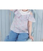 【エニファム/any FAM / KIDS】のオフショルダー フリル ブラウス サックスブルー系花柄|ID: prp329100004475259 ipo3291000000031915234