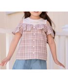 【エニファム/any FAM / KIDS】のオフショルダー フリル ブラウス ブラウン系チェック|ID: prp329100004475259 ipo3291000000031915236