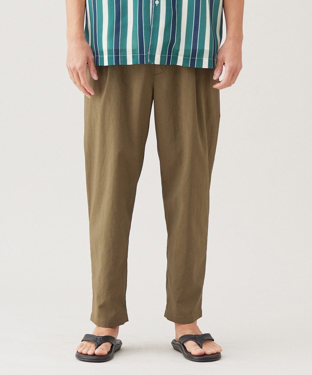 【アンフィーロ/UNFILO / MEN】のTENNEN TOUCH タックパンツ インテリア・キッズ・メンズ・レディースファッション・服の通販 founy(ファニー) 　ファッション　Fashion　メンズファッション　Fashion for Men　ボトムス　Bottoms　春　Spring　吸水　Absorbent, Quick-Dry　抗菌　Antibacterial, Bacteria-Resistant　ポケット　Pocket, Pocket Detail　ポロシャツ　Polo Shirt, Collared Tee　ループ　Loop, Loop Knit　S/S・春夏　SS, Spring/Summer, Warm Season　夏　Summer　カーキ|ID: prp329100004475271 ipo3291000000034628516