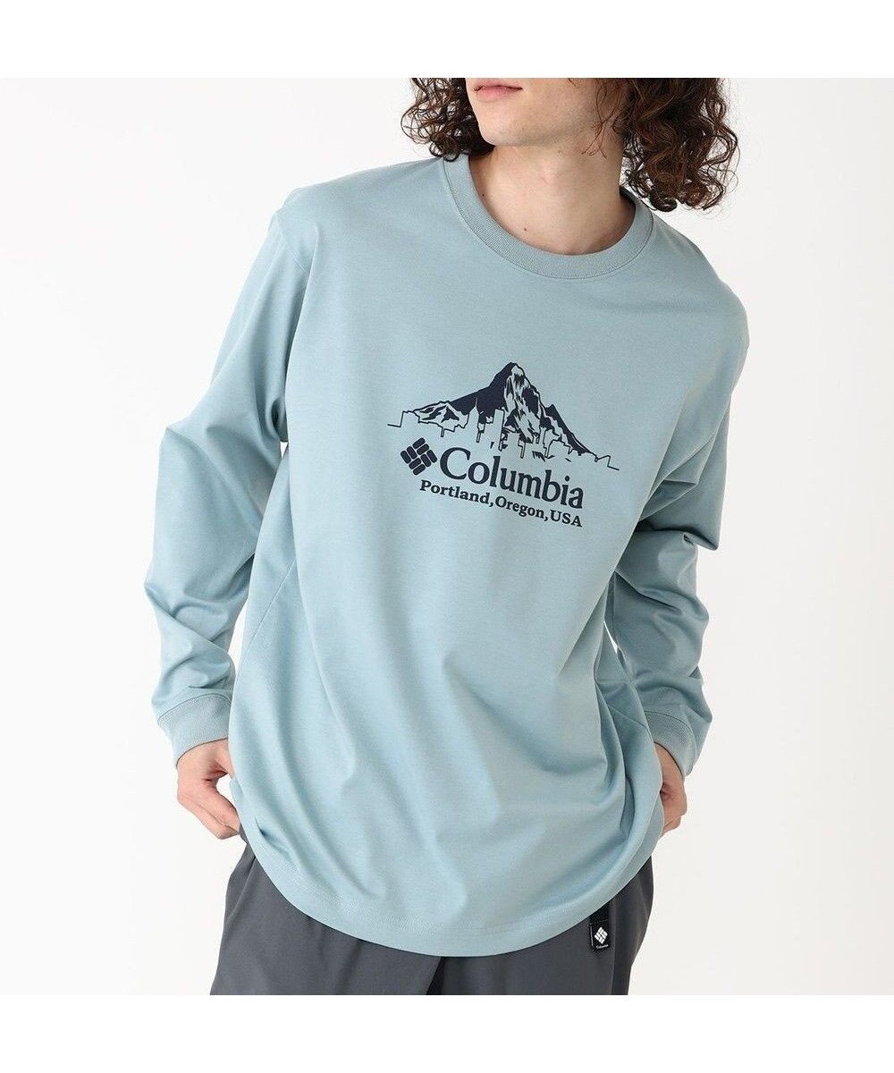 【コロンビア/Columbia / MEN】のColumbia/ アーバンハイクグラフィックロングスリーブTシャツ /コロンビア インテリア・キッズ・メンズ・レディースファッション・服の通販 founy(ファニー) 　ファッション　Fashion　メンズファッション　Fashion for Men　トップス・カットソー　Cut & Sew Tops　メンズシャツ　Shirts　おすすめ　Recommended / Our Picks　アウトドア　Outdoor Clothing　カットソー　Cut and Sewn Top　グラフィック　Graphic, Graphic Design　トレンド　Trend, Trending Now　パターン　Pattern, Design Print　フィット　Fit, Slim Fit　リラックス　Relax, Relaxed Fit　夏　Summer　S/S・春夏　SS, Spring/Summer, Warm Season　A/W・秋冬　Autumn/Winter　長袖　Long Sleeve, Full Sleeve　Crushed Blue、 Front Print|ID: prp329100004475284 ipo3291000000034210203