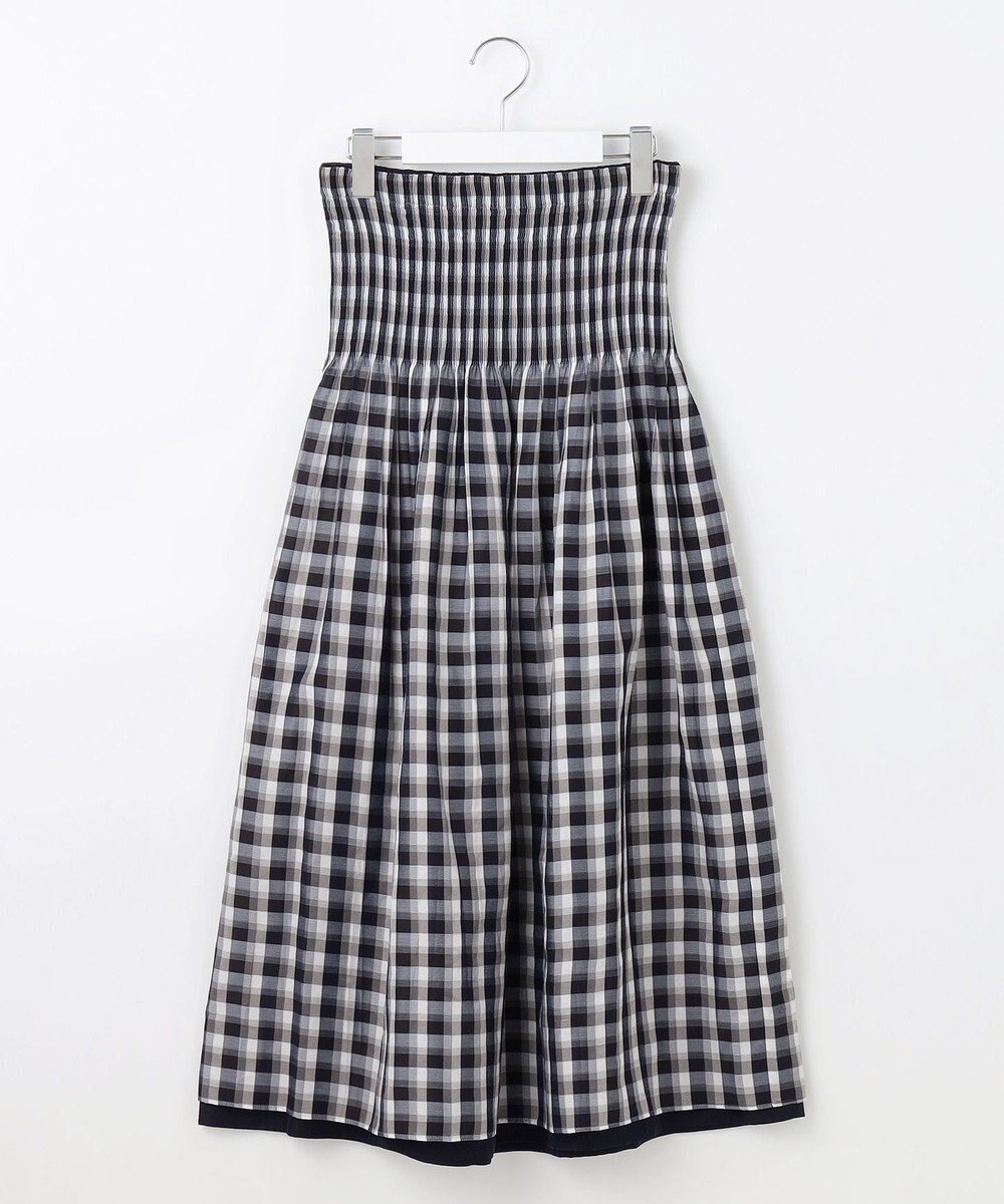 【自由区/JIYU-KU】の【WEB限定】キュプラジャカードリバーシブル スカート インテリア・キッズ・メンズ・レディースファッション・服の通販 founy(ファニー) 　ファッション　Fashion　レディースファッション　Fashion for Women　スカート　Skirts　シンプル　Simple, Minimal　ジャカード／ジャガード　Jacquard, Woven Pattern　チェック　Check, Plaid, Tartan　プリーツ　Pleats, Pleated　ランダム　Random, Irregular　リバーシブル　Reversible, Two-Sided　無地　Plain, Solid Color　A/W・秋冬　Autumn/Winter　ネイビーチェック|ID: prp329100004475342 ipo3291000000033371619