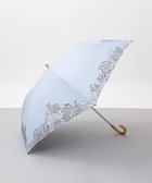 【アウロラ/AURORA】のNINA RICCI (ニナリッチ) 刺しゅうオーガンジー掛け合わせ晴雨兼用パラソル(折り畳み・トップフラット傘) サックス|ID: prp329100004475351 ipo3291000000031988767