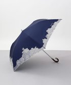 【アウロラ/AURORA】のNINA RICCI (ニナリッチ) 刺しゅうオーガンジー掛け合わせ晴雨兼用パラソル(折り畳み・トップフラット傘) ネイビー|ID: prp329100004475351 ipo3291000000031988768