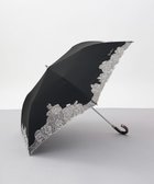 【アウロラ/AURORA】のNINA RICCI (ニナリッチ) 刺しゅうオーガンジー掛け合わせ晴雨兼用パラソル(折り畳み・トップフラット傘) ブラック|ID: prp329100004475351 ipo3291000000031988771