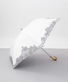 【アウロラ/AURORA】のNINA RICCI (ニナリッチ) 刺しゅうオーガンジー掛け合わせ晴雨兼用パラソル(折り畳み・トップフラット傘) オフホワイト|ID: prp329100004475351 ipo3291000000032323242