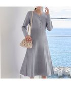 【ティアクラッセ/Tiaclasse】の【洗える】くるみ釦ニットワンピース サックス|ID: prp329100004475397 ipo3291000000031976235