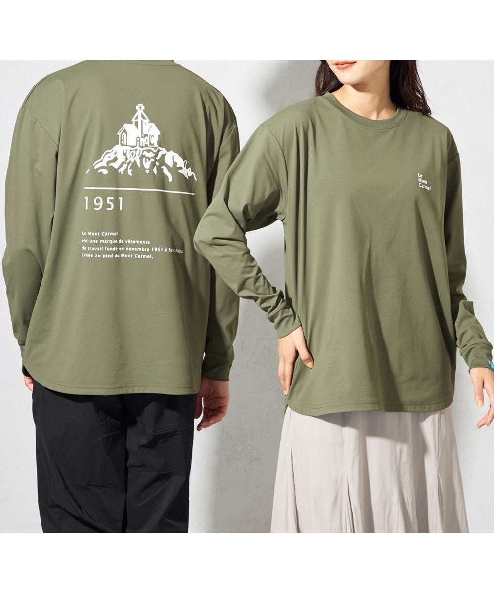 【シェアパーク/SHARE PARK / MEN】の【UNISEX】吸水速乾 LMCバックプリントロングスリーブTシャツ(L・XLサイズ) インテリア・キッズ・メンズ・レディースファッション・服の通販 founy(ファニー) 　ファッション　Fashion　レディースファッション　WOMEN　トップス・カットソー　Tops/Tshirt　シャツ/ブラウス　Shirts/Blouses　ロング / Tシャツ　T-Shirts　カットソー　Cut and Sewn　ユニセックス　Unisex　カットソー　Cut And Sew　吸水　Water Absorption　A/W・秋冬　Aw・Autumn/Winter・Fw・Fall-Winter　オリーブ|ID: prp329100004475421 ipo3291000000031990260