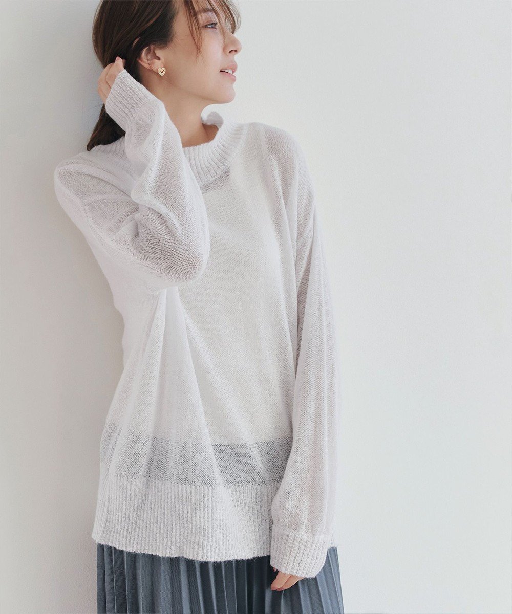 【ティアクラッセ/Tiaclasse】の【洗える】シアープルオーバーニット 人気、トレンドファッション・服の通販 founy(ファニー) 　ファッション　Fashion　レディースファッション　Ladies' Fashion Online　トップス・カットソー　Tops/Tshirt　ニット　Knit Tops　プルオーバー　Pullover　シアー　Sheer　セーター　Sweater　ハイネック　High Neck　ラウンド　Round　洗える　Washable　A/W・秋冬　Aw・Autumn/Winter・Fw・Fall-Winter　 other-1|ID: prp329100004475468 ipo3291000000032667165