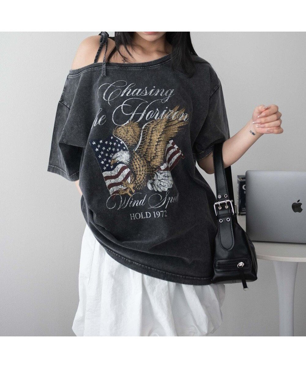 【ウィゴー/WEGO】の2WAYグラフィックワンショルBIGT インテリア・キッズ・メンズ・レディースファッション・服の通販 founy(ファニー) 　ファッション　Fashion　レディースファッション　WOMEN　トップス・カットソー　Tops/Tshirt　シャツ/ブラウス　Shirts/Blouses　ロング / Tシャツ　T-Shirts　カットソー　Cut and Sewn　インナー　Inner　ウォッシュ　Wash　春　Spring　カットソー　Cut And Sew　スマホ　Smartphone　デニム　Denim　トレンド　Trend　半袖　Short Sleeve　リボン　Ribbon　レース　Race　ワンショル　One Shoulder　S/S・春夏　Ss・Spring/Summer　再入荷　Restock/Back In Stock/Re Arrival　NEW・新作・新着・新入荷　New Arrivals　おすすめ　Recommend　夏　Summer　柄2|ID: prp329100004475655 ipo3291000000032176331